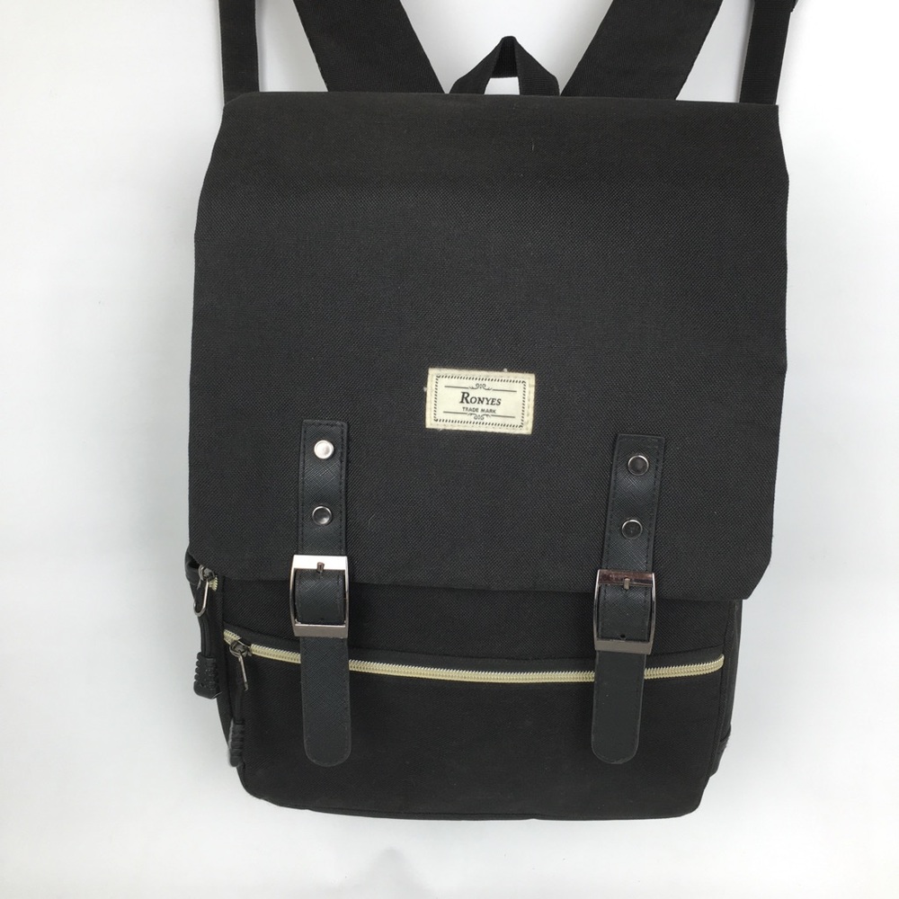 ⚜️Black Canvas Flap Backpack for Women - Picture 4 of 15